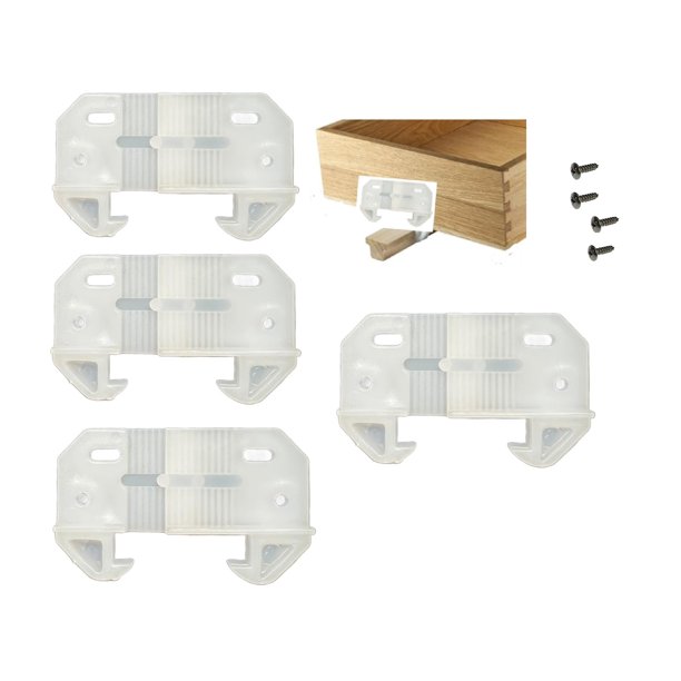 Guías para cajón E.H.C. ajustables, altura de riel de 2,5 a 3,8 cm, paquete de 4
