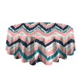 thumbnail image 5 of Round Waterproof Tablecloth 60×60 Inch, Classic Bohemian Repeating Geometric Pattern Boho Reusable Indoor/Outdoor Durable Table Cover for Party Kitchen Dinner Room Decor, 5 of 6
