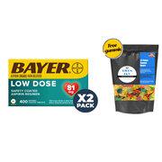 Bayer Low Dose Aspirin Pain Reliever Tablets, 81 mg.