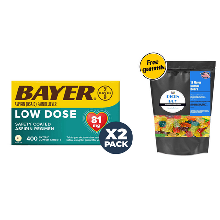Bayer Low Dose Aspirin Pain Reliever Tablets, 81 mg.