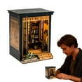 thumbnail image 7 of Book Nook Kit,Japanese DIY Miniature House Kit,Wooden Mini Doll House Kits Tiny Model Houses 3D Puzzles Craft Bookshelf Diorama Decor Gifts for Adults to Build, for Family Friends, 7 of 7
