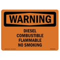 thumbnail image 1 of SignMission OS-WS-D-35-L-12044 OSHA Warning Sign - Diesel Combustible Flammable No Smoking, 1 of 1