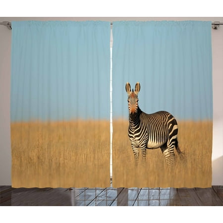 Wildlife Curtains 2 Panels Set Cape Mountain Zebra National Park
