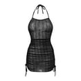 thumbnail image 2 of Women's Solid Color Swim Cover Up Dress with Beach Mesh Skirt Sarong Swimsuit Cover Ups for Women L, 2 of 7