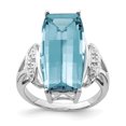 thumbnail image 2 of Sterling Silver Light Swiss Blue Topaz & Diamond Ring. Carat Wt- 16.53ct, 2 of 4