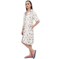 thumbnail image 1 of Bimba Chemise de Nuit à Manches Courtes Imprimé Floral Violet pour Femmes avec Poches - 4, 1 of 6