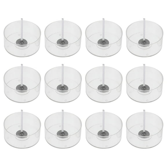 Hemoton 1 Set Candle Cotton Wicks with Plastic Round Tealight Cups Candle Making Kit