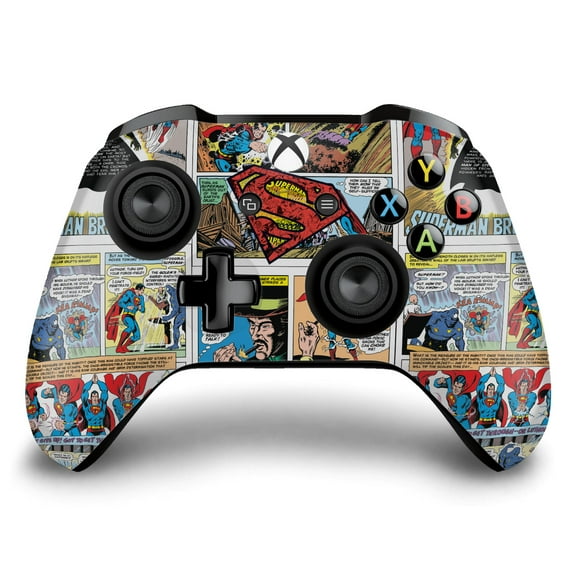Head Case Designs Officially Licensed Superman DC Comics Logos And Comic Book Oversized Vinyl Sticker Skin Decal Compatible with Microsoft Xbox One S / X Controller