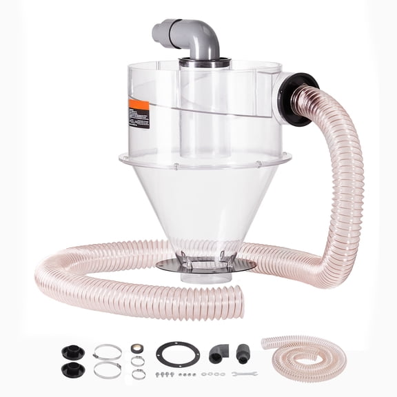 KFFKFF Dust Collection Cyclone 4" Retrofit and ABS separator (12.8 x 12.8 x 16.34 in), Transparent