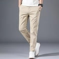 thumbnail image 3 of Fule Mens Slim FIT Stretch Chino Trousers Casual Flat Front Flex Classic Full Pants, 3 of 9