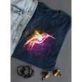 thumbnail image 3 of Cute Neon Hummingbird Shaped T-Shirt Women -Image by Shutterstock, Female x-Large, 3 of 4