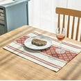thumbnail image 2 of Fennco Styles Diamond Stitch Design Cotton Blend Placemats 14" W x 19", Set of 4 - Red Geometric Woven Table Mats for Boho Décor, Home, Dining Table, Banquets, Family Gatherings and Special Occasion, 2 of 6