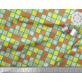 thumbnail image 2 of Soimoi Poly Georgette Fabric Geometric Square,Text & Bear Face Kids Decor Fabric Printed Yard 42 Inch Wide, 2 of 3
