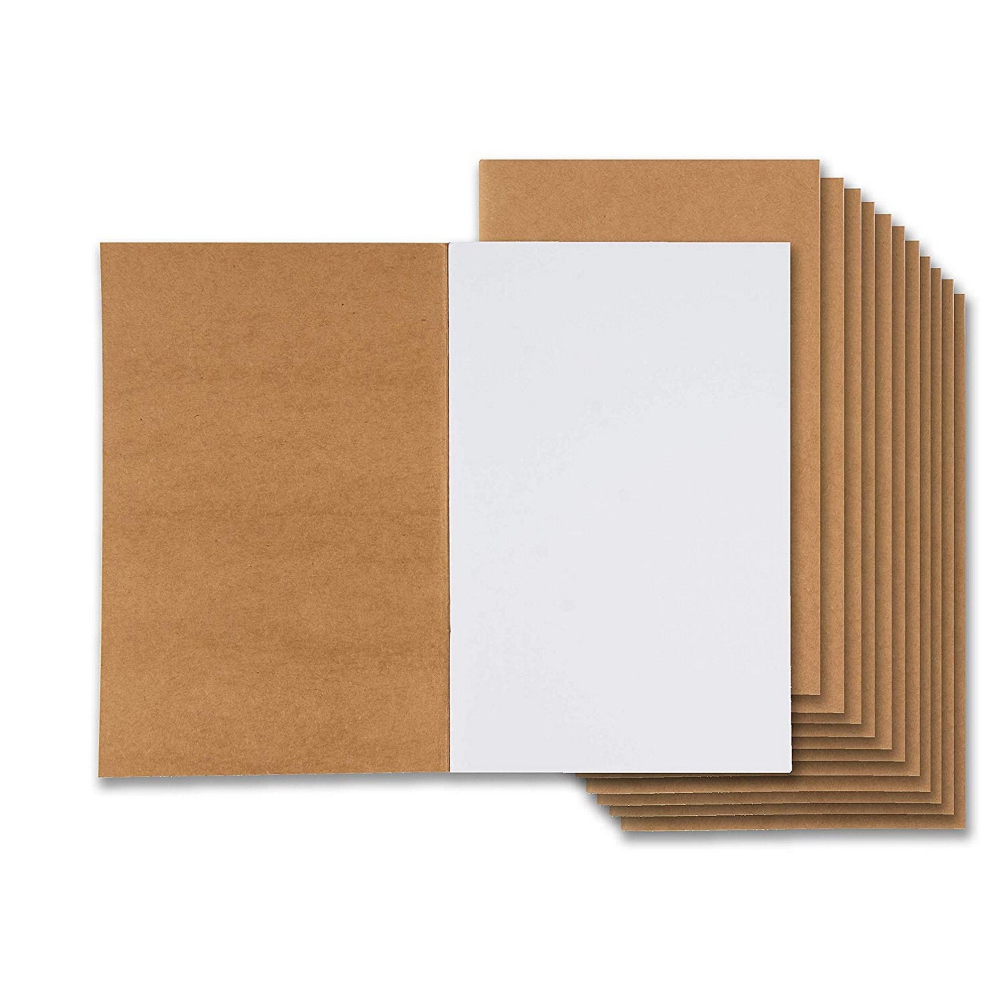 Brown Unruled Plain Travel Journals for Students Class Projects 5.5 x 8.5 Inches 24-Pack Unlined Blank Books Childrens Writing Books Half Letter Sized School 24 Sheets Each Kraft Notebook