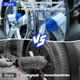 thumbnail image 3 of Wheel & Tire Brush, Soft Bristle Car Wash Brush, Cleans Dirty Tires & Releases Dirt and Road Grime, Short Handle for Easy Scrubbing(Blue&White), 3 of 9
