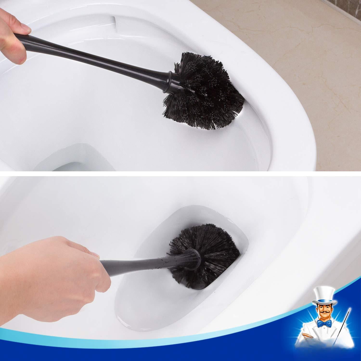 Toilet Plunger and Bowl Brush Combo for Bathroom Cleaning, Durable Black Set with Easy Grip Handle, Effective Toilet Maintenance Tools, 2 Pieces