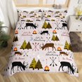 thumbnail image 2 of Erosebridal Reindeer Print Comforter Cover King, Rustic Animal Bedding King Size, Hunting Theme Decor, Reversible 3pcs（No Comforter）, 2 of 6