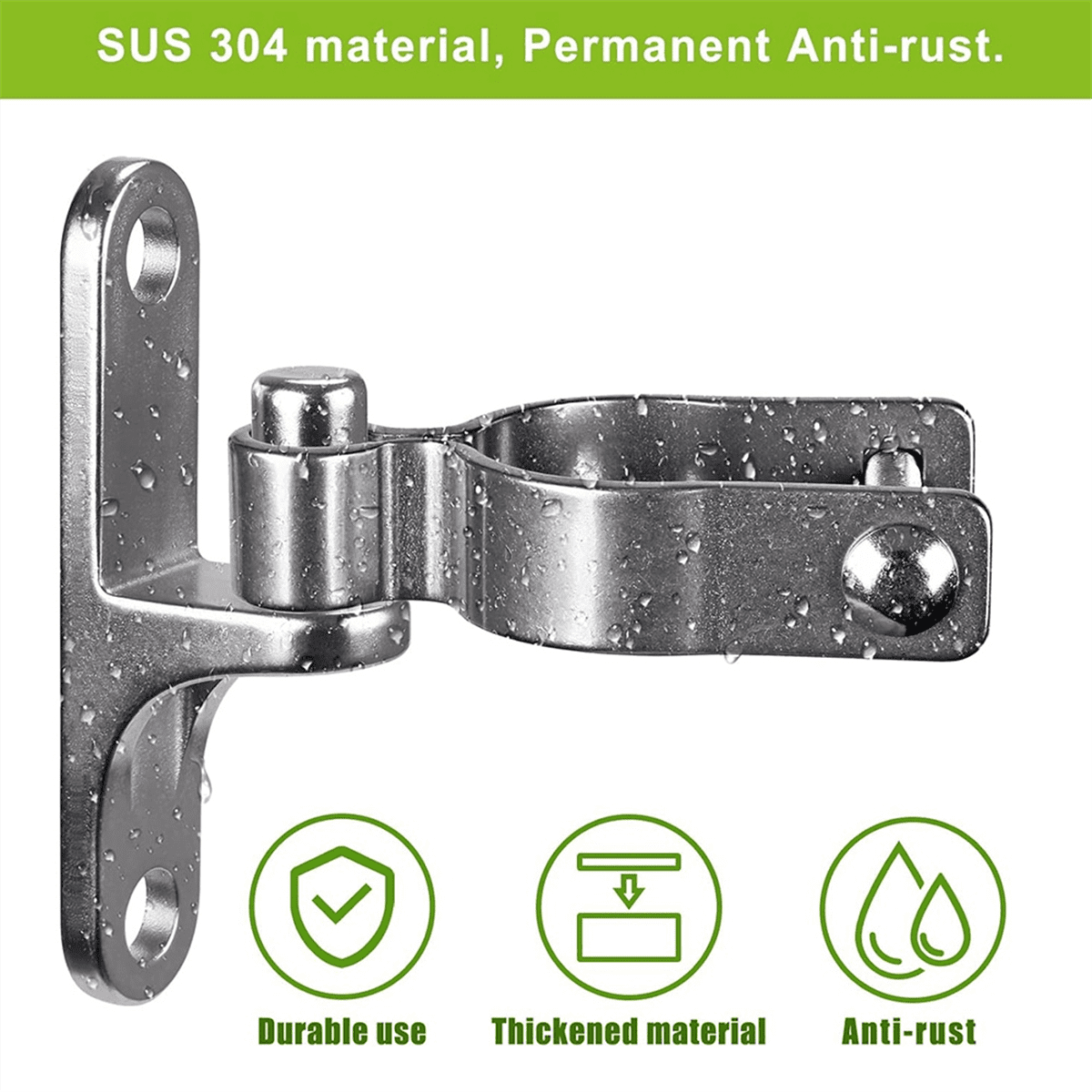 New 2-Pack Wall Mount Gate Hinge 1-3/8Inch Farm Hinge, 304 Stainless Steel Tube Fence