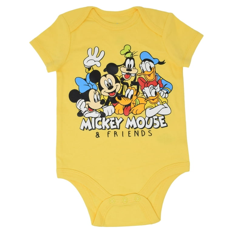specielt modul Tårer Disney Mickey Mouse Newborn Baby Boys 5 Pack Short Sleeve Bodysuits Mickey  Mouse & Friends 0-3 Months - Walmart.com