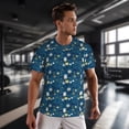 thumbnail image 3 of Wukai Various Lights Print Men's Short-Sleeved Mesh T-Shirt,Quick-Dry Short Sleeve Workout T-Shirt-Small, 3 of 8