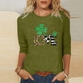 thumbnail image 1 of TaTaai Women Loose Black Top St. Patrick's Print Crew Neck 3/4 Sleeve Fashion Tee Ladies Spring Daily Wear Soft Comfortable Non-See-Through No Fading Stylish Top Gift, 1 of 7