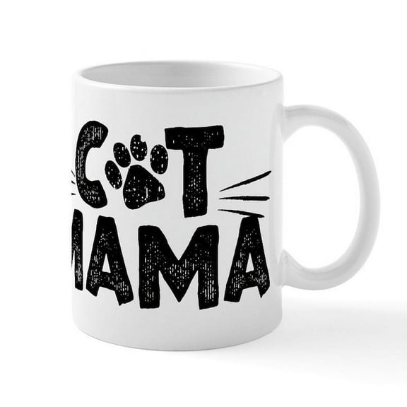 CafePress - Cat Mama Mugs - 11 oz Ceramic Mug - Novelty Coffee Tea Cup