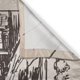 thumbnail image 3 of Ambesonne Florida Kitchen Curtains, Miami Cityscape Sketch, 55"x39", Tan and Dark Brown, 3 of 3