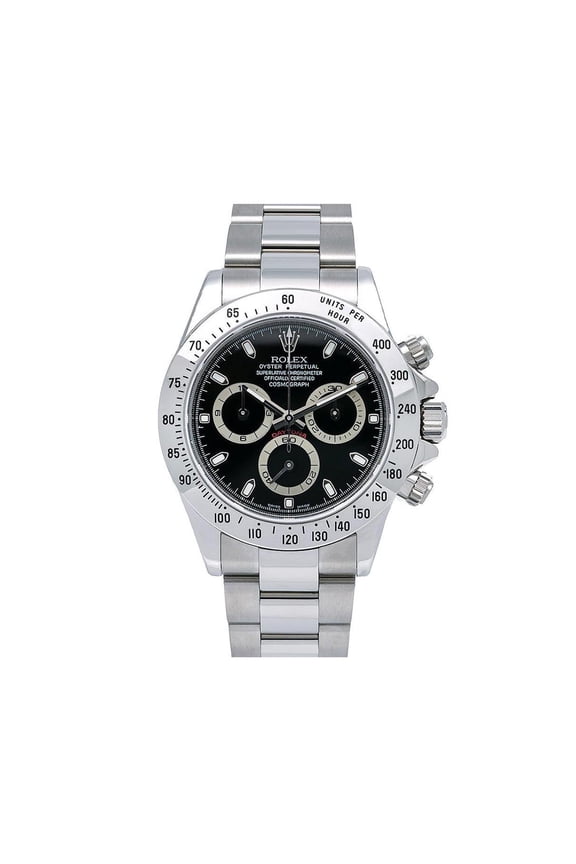 Pre-Owned Rolex Cosmograph Daytona 40MM 116520 Black Dial Tachymeter Bezel Stainless Steel Oyster Bracelet