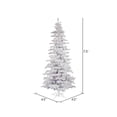 thumbnail image 2 of Vickerman 7.5' Flocked White Slim Artificial Christmas Tree, Multi-Colored LED Lights, 2 of 4