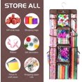 thumbnail image 4 of Double Face Organisateur d'Emballage Cadeau Suspendu Grand Sac de Rangement pour Rouleaux de Papier d'Emballage 16” x 41” Solution d'Organisation de Sac Cadeau de Placard Résistante et Gain de Place Fermetures Éclair Robustes (Marron) Marron, 4 of 7