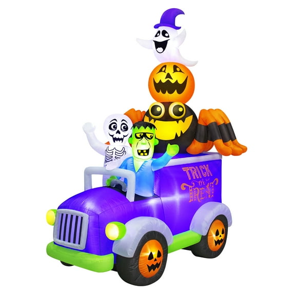 Occasions 10.5' INFLATABLE HALLOWEEN TRUCK, 10.5 ft Tall, Multicolored