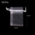 thumbnail image 2 of Uxcell 100pcs Organza Bags 2x3 Inch Drawstring Favor Pouches Sheer Mesh Bag for Gift Jewelry Wedding Party White White 2 inch x 3 inch, 2 of 7