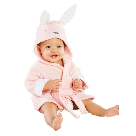 

xingqing Newborn Infant Baby Boys Girls Bathobes Dressing Gown Animal Shape Hooded Flannel Pajamas Sleepwear Pink 1-2 Years