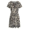 thumbnail image 4 of Glacier Black And Gray Cheetah Print Short Sleeve Dress Women Summer Evening Dresses Ladies Sundress, 4 of 7