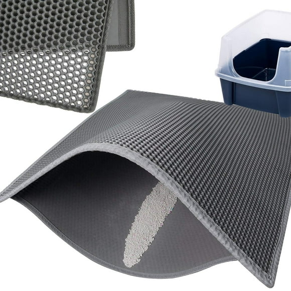 29.5 x 22.5 Inch Double Layer Cat Litter Mat Kitty Litter Box Mat, Honeycomb Shape Litter Catcher