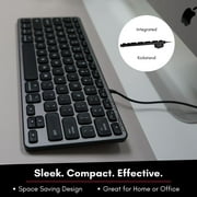 Macally BLMINIZKEYSG, Backlit Compact USB Wired Keyboard