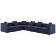 thumbnail image 1 of Modway Saybrook Canapé Sectionnel de Patio Extérieur Moderne en Tissu 6 Pcs, Bleu Marine, 1 of 11