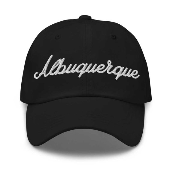 Albuquerque Baseball Cap Albuquerque Dad Hat Bold Script New Mexico NM Hat Embroidered Souvenir Gift Black