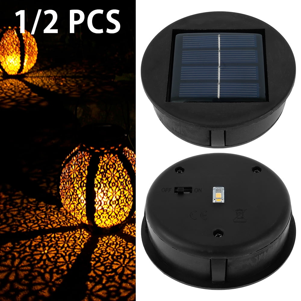 Solar Replacement Top Replacement Solar Light Box Led Lantern Lights Replacement Solar Panel Lamp Battery Box for Outdoor 7cm Diameter 