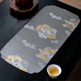 thumbnail image 3 of Tea Set Mat Decorative Washable Exquisite Embroidery Tea Ceremony Mat for Tabletop Gray, 3 of 4