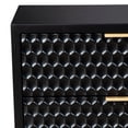 thumbnail image 6 of Rexi 26 Inch 2 Drawer Nightstand, Honeycomb, Mahogany Wood, Black, Gold- Saltoro Sherpi, 6 of 6