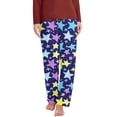 thumbnail image 4 of Domuza Women's Pajamas Pants Casual Soft Comfy Straight Leg Elastic Waist Pjs Trousers Funny Printed Relaxed Fit Lounge Sleepwear Sky Blue S, 4 of 5