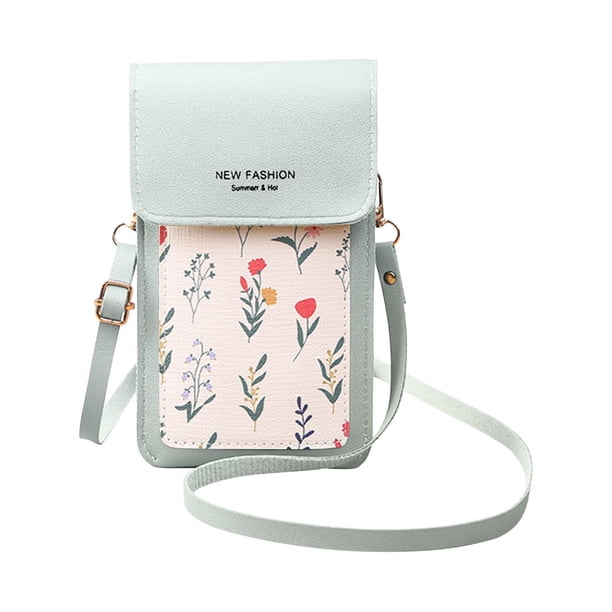 Puntoco Bolsos para teléfono con pantalla táctil para mujer, mini bolsos cruzados de cuero para teléfono móvil, bolso de hombro, cartera con ranuras para tarjetas de crédito
