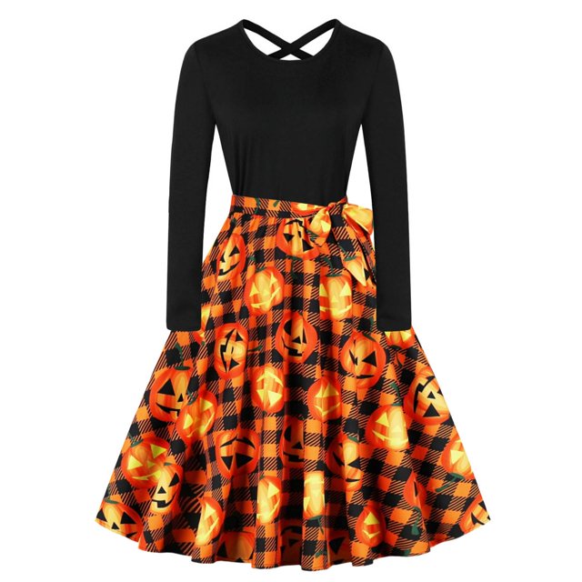WILLBEST Robes pour Femmes Vintage Manches Longues Soirée Bal Robe Longue