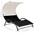 thumbnail image 2 of vidaXL Double Sunlounger Patio Outdoor Lounge Chair with Canopy Textilene, 2 of 6