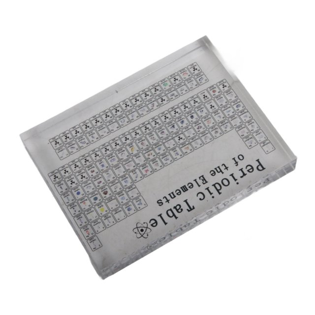 Chemical Element Periodic Table, Teaching Tool Portable Clear Acrylic Periodic Table with Elements for Laboratory