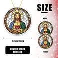 thumbnail image 2 of Funny Christmas Ornament,Jesus Christ With Heart In Hands,Xmas Round Ceramic Pendant, 2 of 6