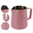 thumbnail image 4 of Frothing Pitcher, Multipurpose Safe 304 Stainless Steel Milk Frothing Pitcher With Handle For Home For Milk Pink, 4 of 8
