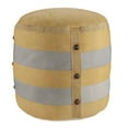 thumbnail image 4 of LR Home Medium Striped Indoor Cylinder Pouf, Tan/Gray, 16" x 16" x 16", 4 of 8