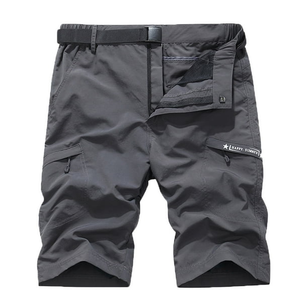 pstuiky Pantalones cortos de gimnasio, Pantalones cortos cargo de talla grande para hombre, con múltiples bolsillos, holgados, para playa y verano Pantalones cortos de baloncesto